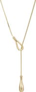 Adornia Pear Drop Lariat Necklace
