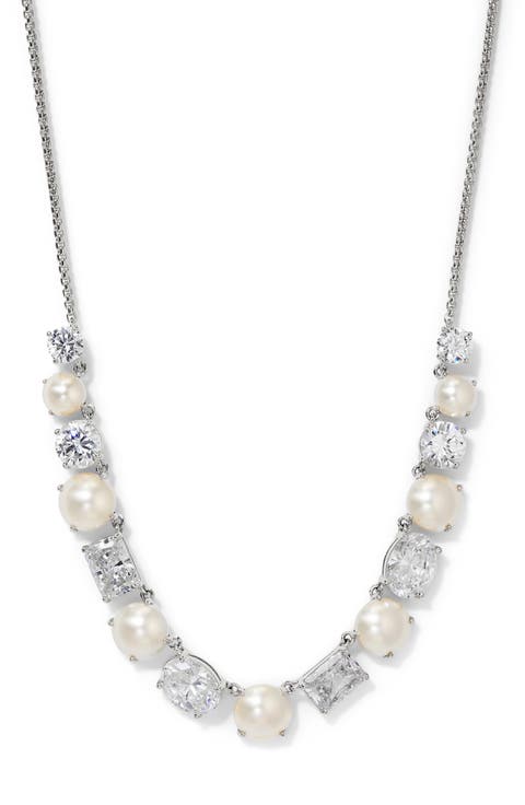 London Cultured Pearl Mixed Frontal Necklace