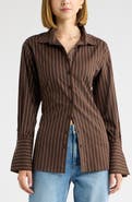 Open Edit Tie Back Button Up Shirt