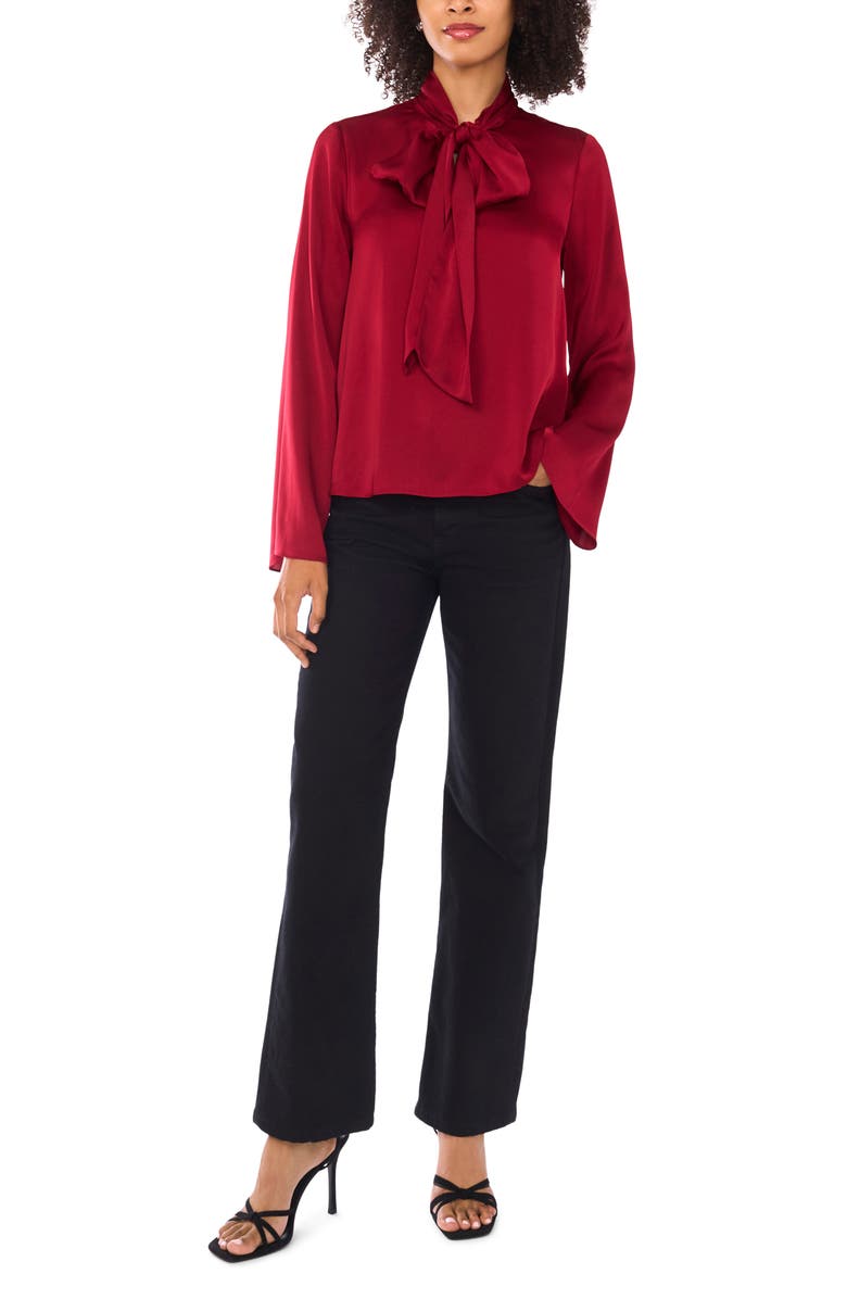 Parker Neck Tie Long Sleeve Top, Alternate, color, Passion Wine