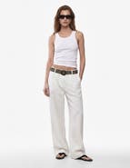 Koton Belted Linen Wide Leg Trousers