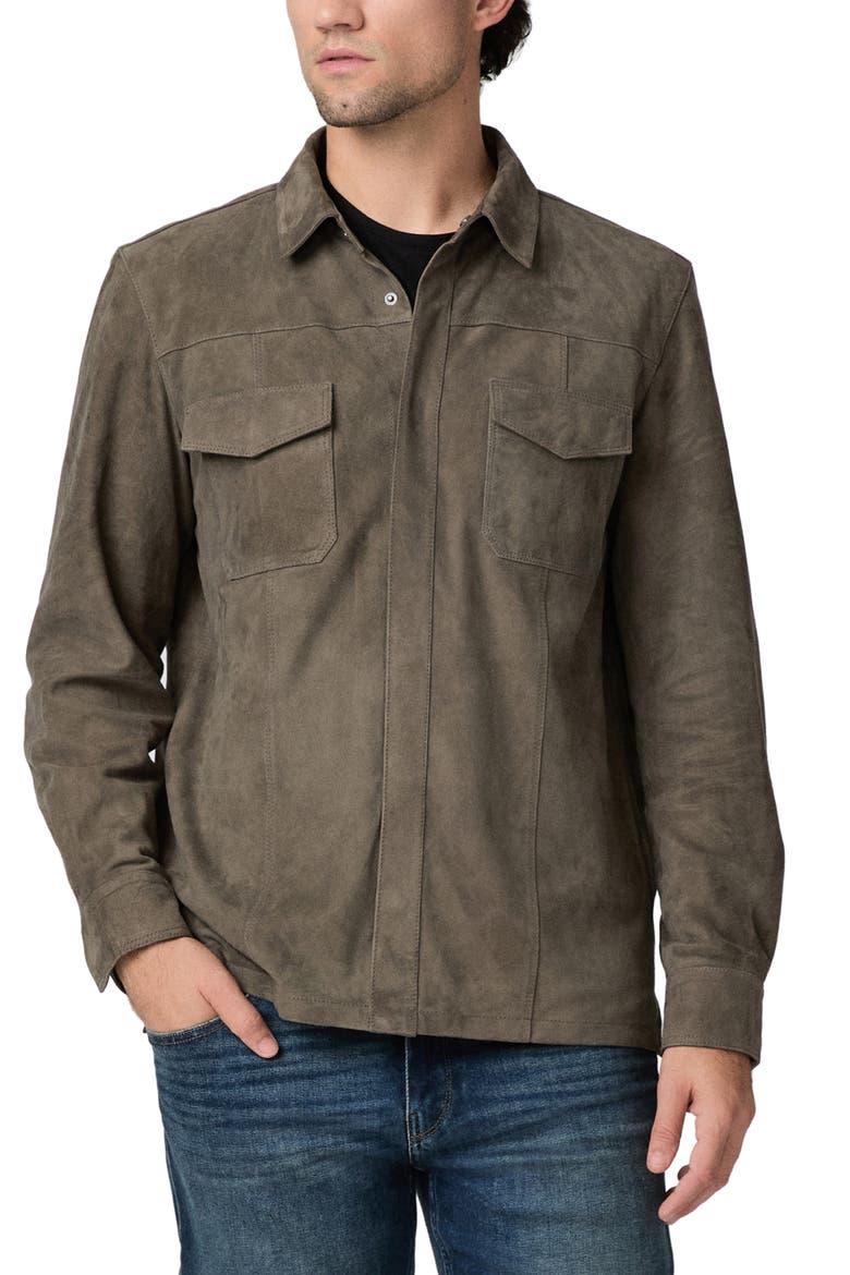 Baltimore Leather Shirt Jacket, Main, color, TUNDRA