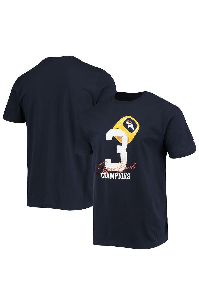 New Era Men's New Era Navy Denver Broncos Local Count the Rings T-Shirt, Main, color,