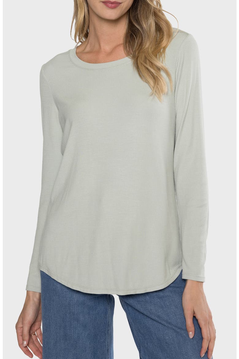Maggie Ribbed T-Shirt, Main, color, SAGE