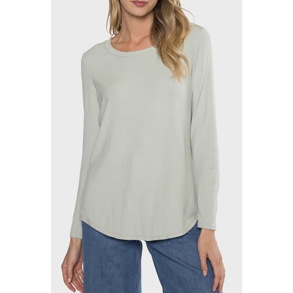 Matty M Sammie Three Quarter Sleeve Top In Gray