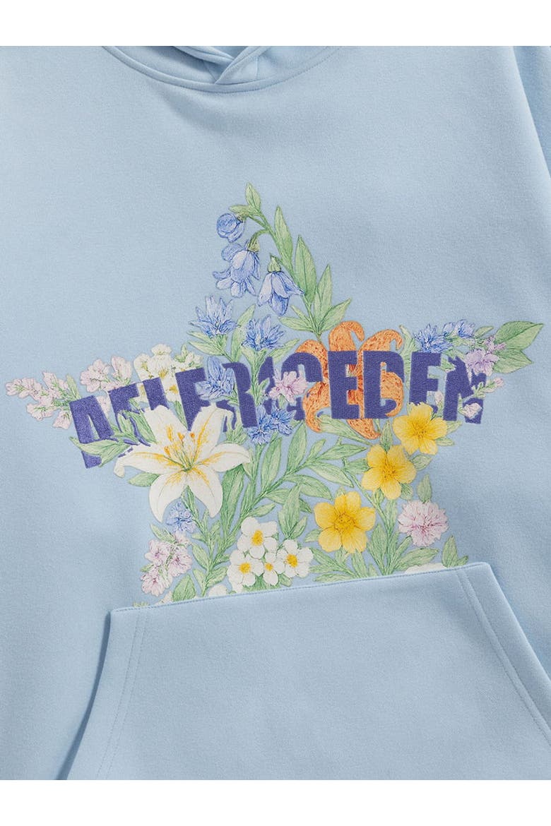 Floral Eden Star Pullover Hoodie, Alternate, color, Blue