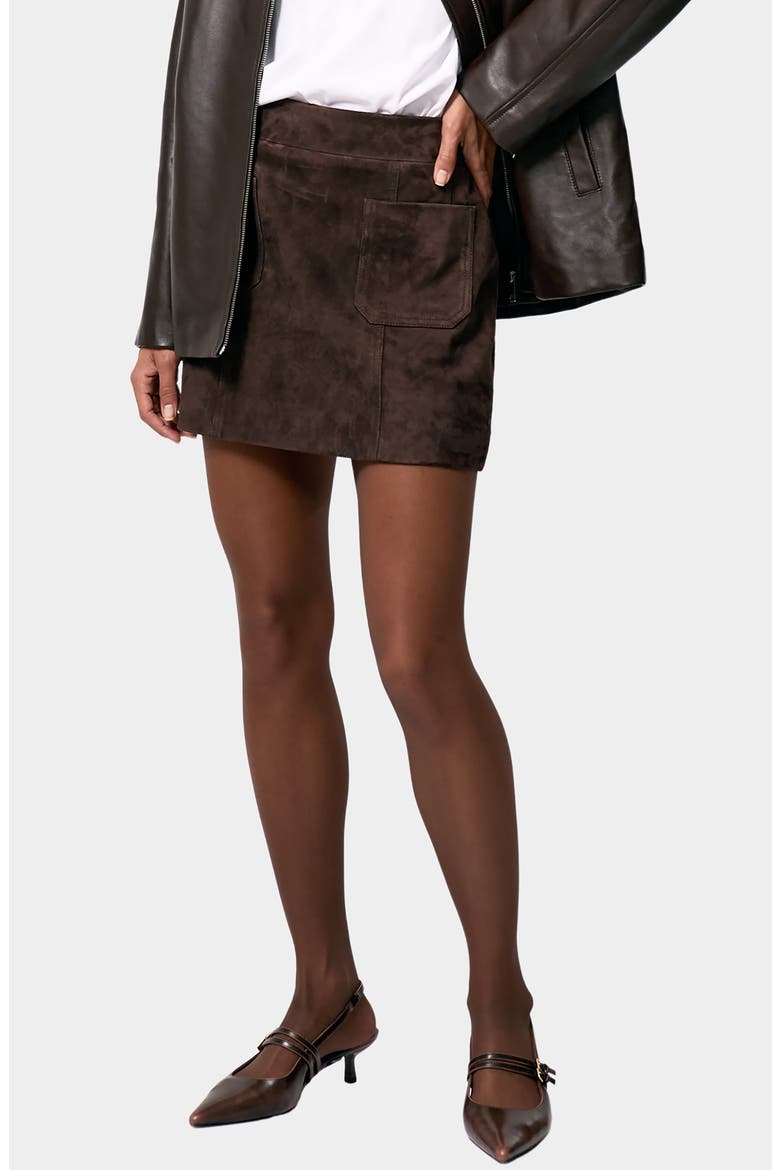 Vida Suede Miniskirt, Main, color, CHOCOLATE BROWN