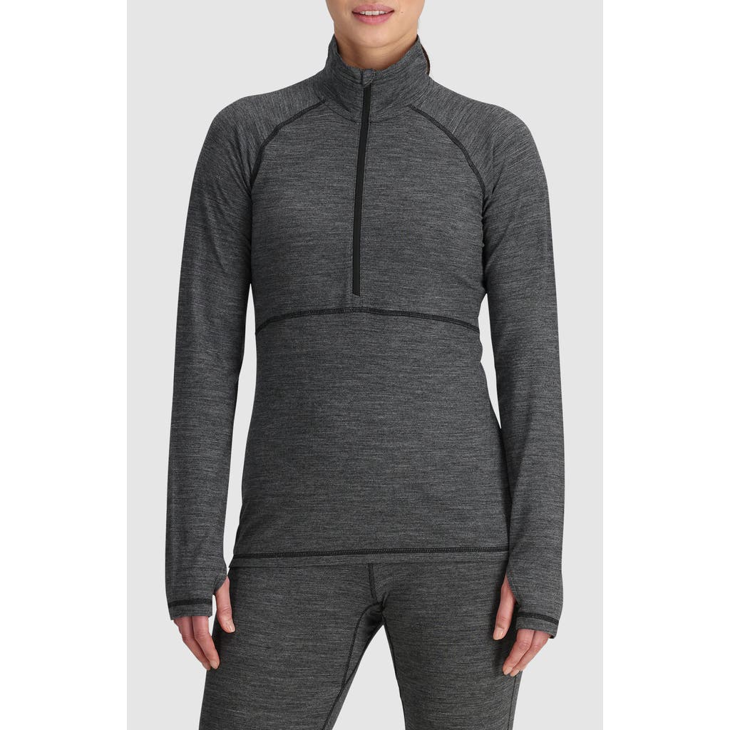 Outdoor Research Alpine Onset 150 Merino Wool Blend Base Layer Half Zip Pullover In Gray