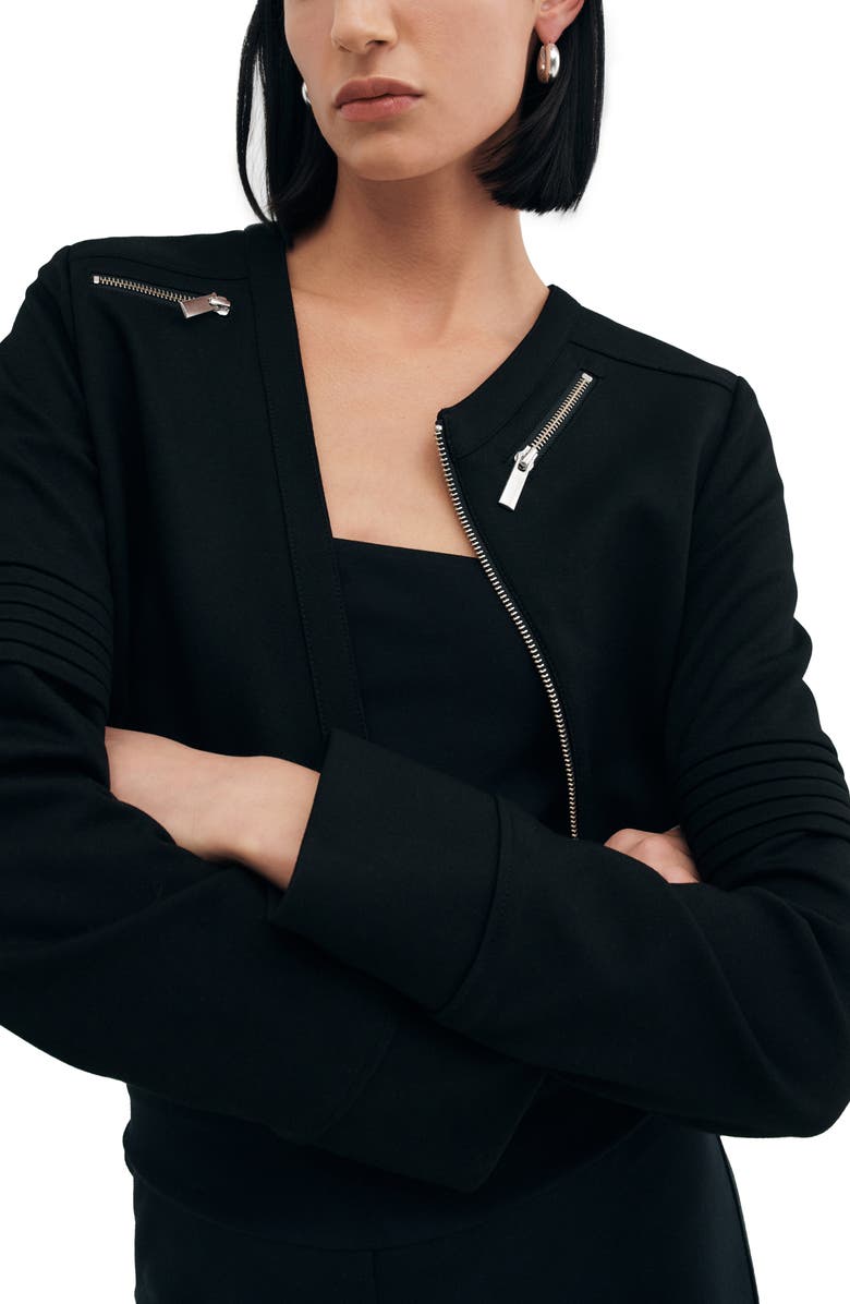 Two Lines by Marcella Essex Crop Jacket, Alternate, color, Black