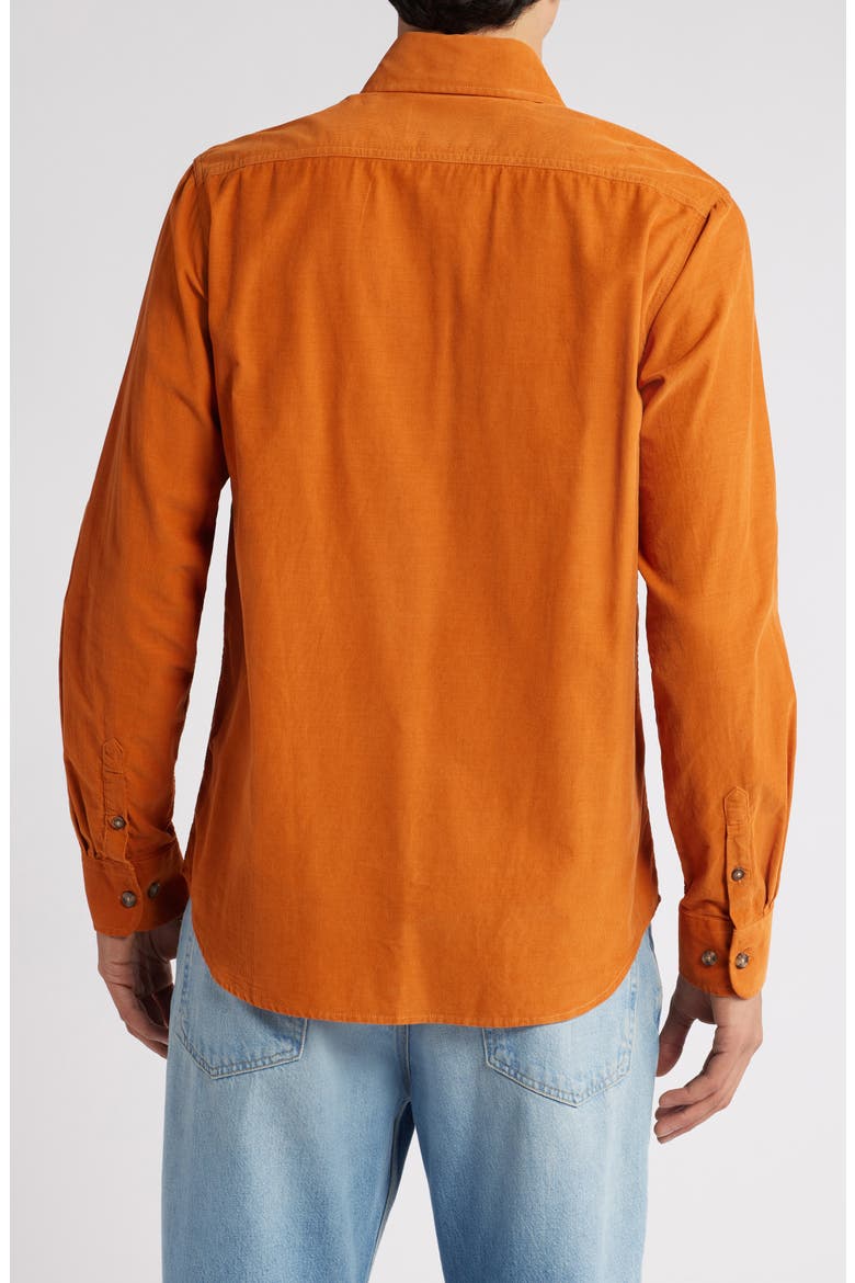 Pinwale Corduroy Button Down Shirt, Alternate, color, RUST