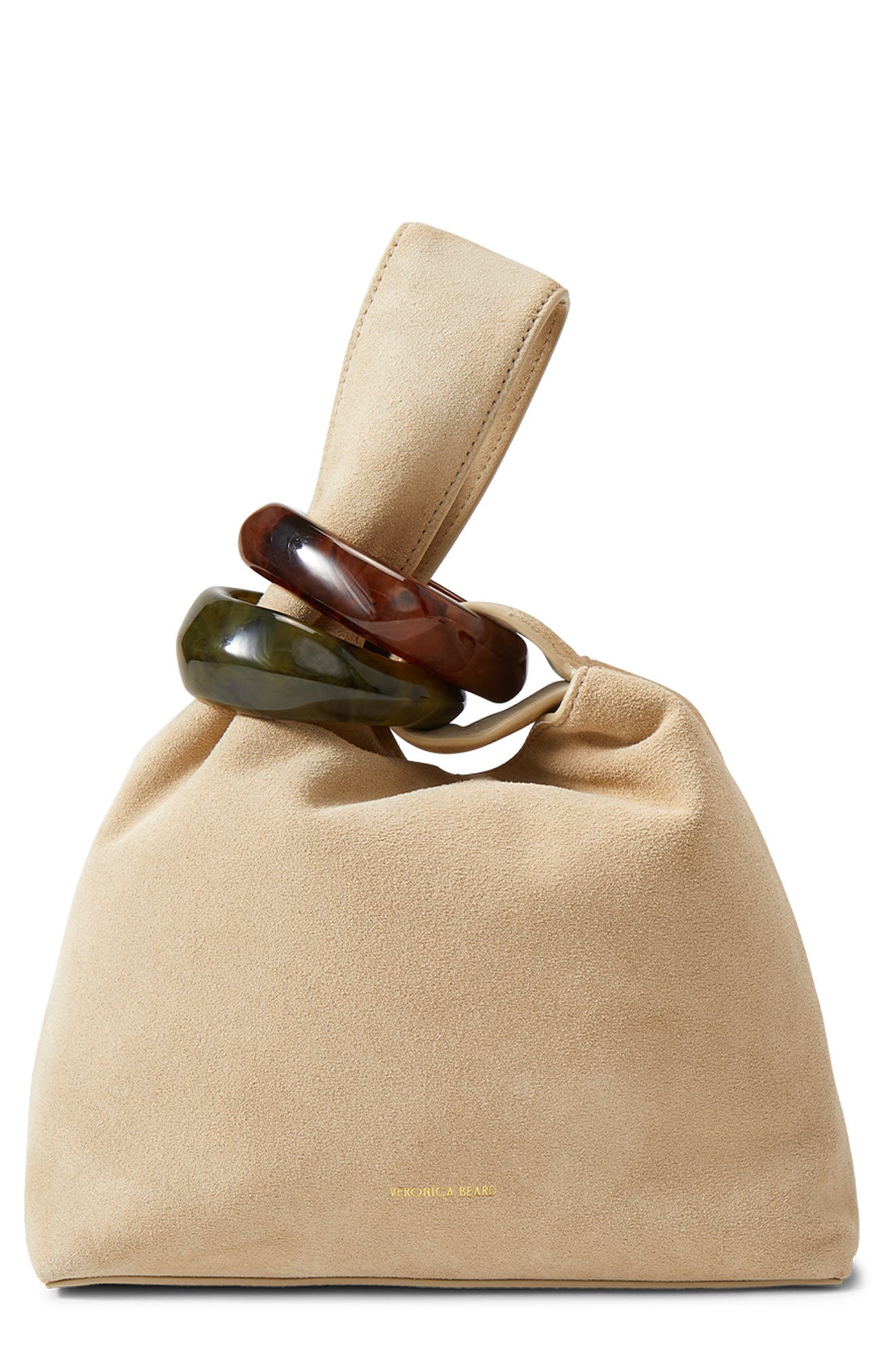 Veronica Beard Suede Swing Top Handle Bag, Main, color, Stone Khaki