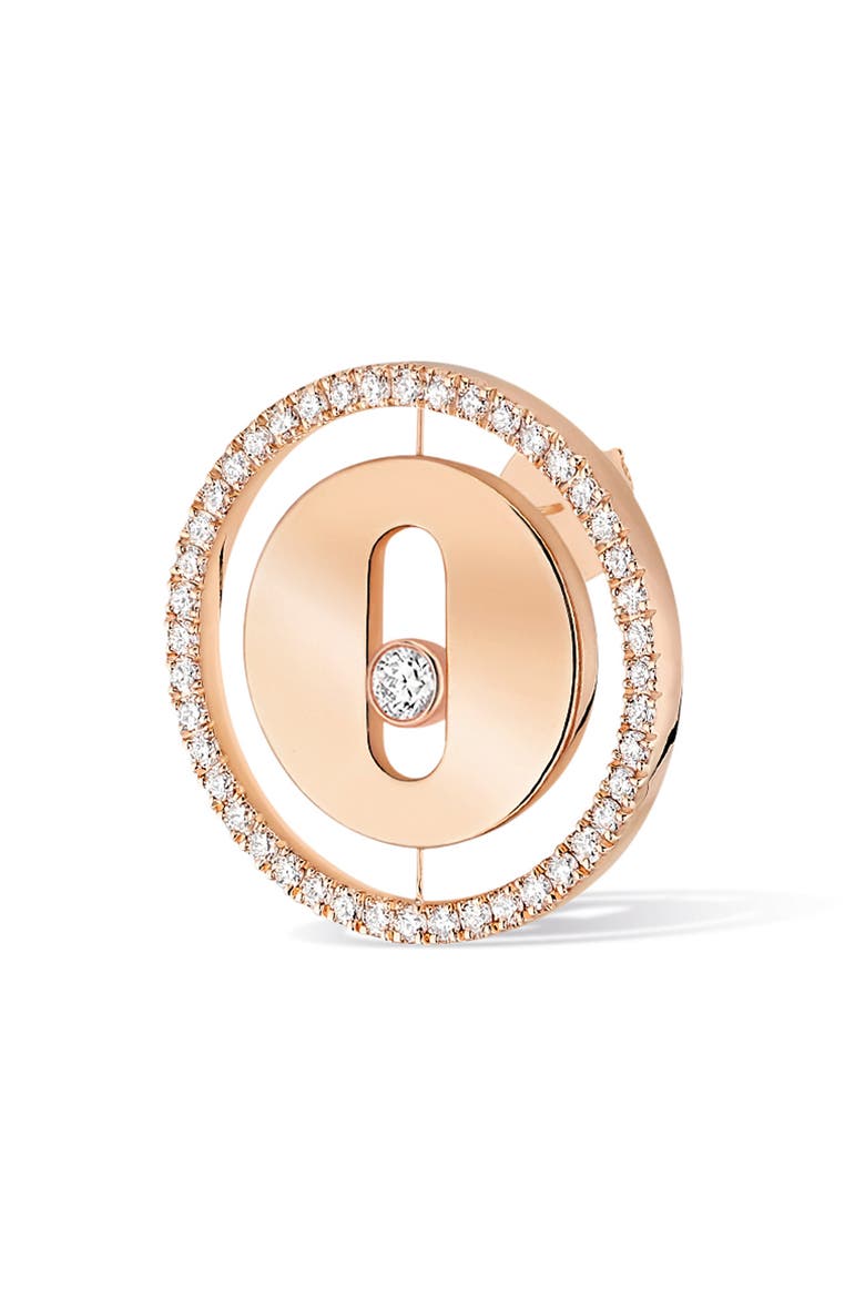 Lucky Move Diamond Stud Earrings, Alternate, color, ROSE GOLD