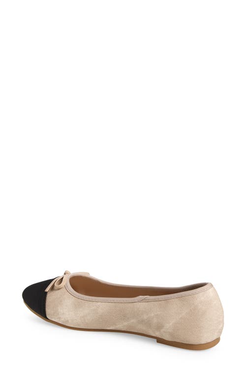 T Tahari Geneva Cap Toe Ballet Flat In Natural
