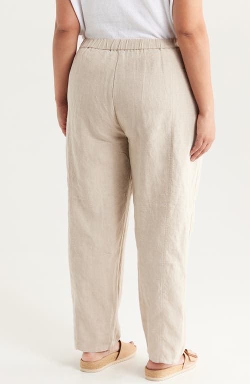 Eileen Fisher Organic Linen Ankle Lantern Pants In Undyed Natural