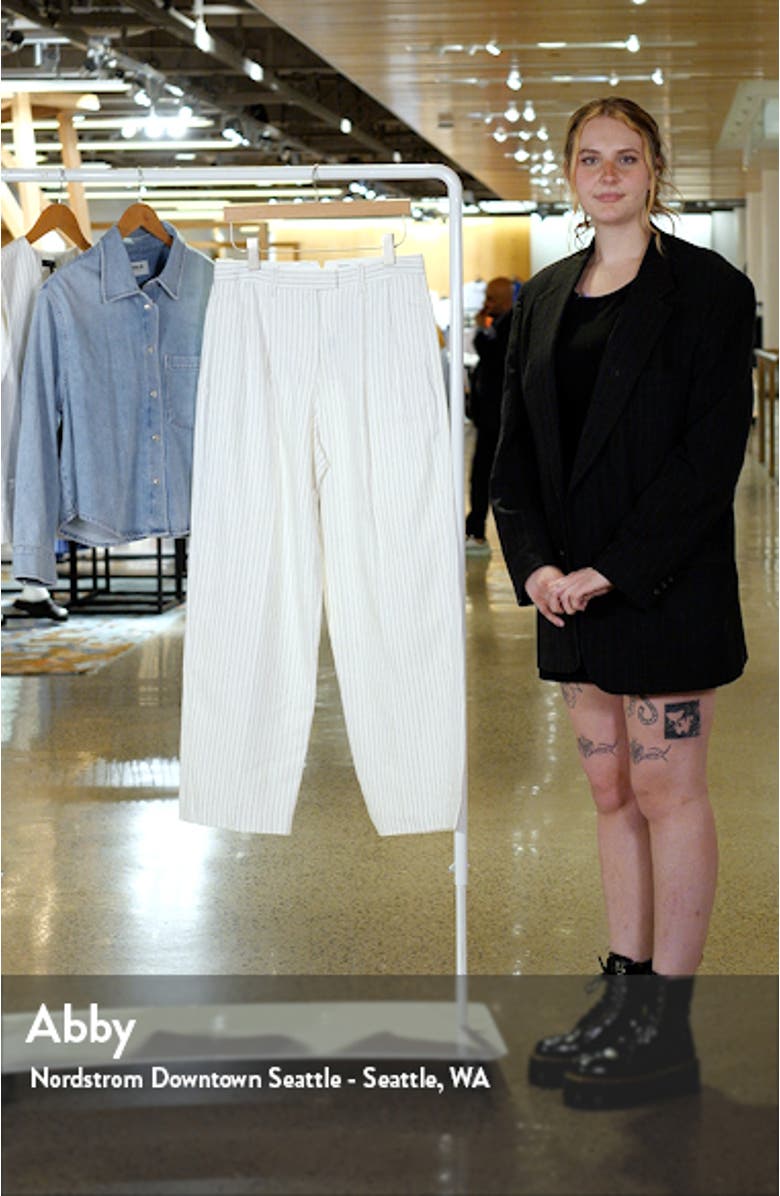 Newman Pleated Cotton & Linen Wide Leg Pants, sales video thumbnail