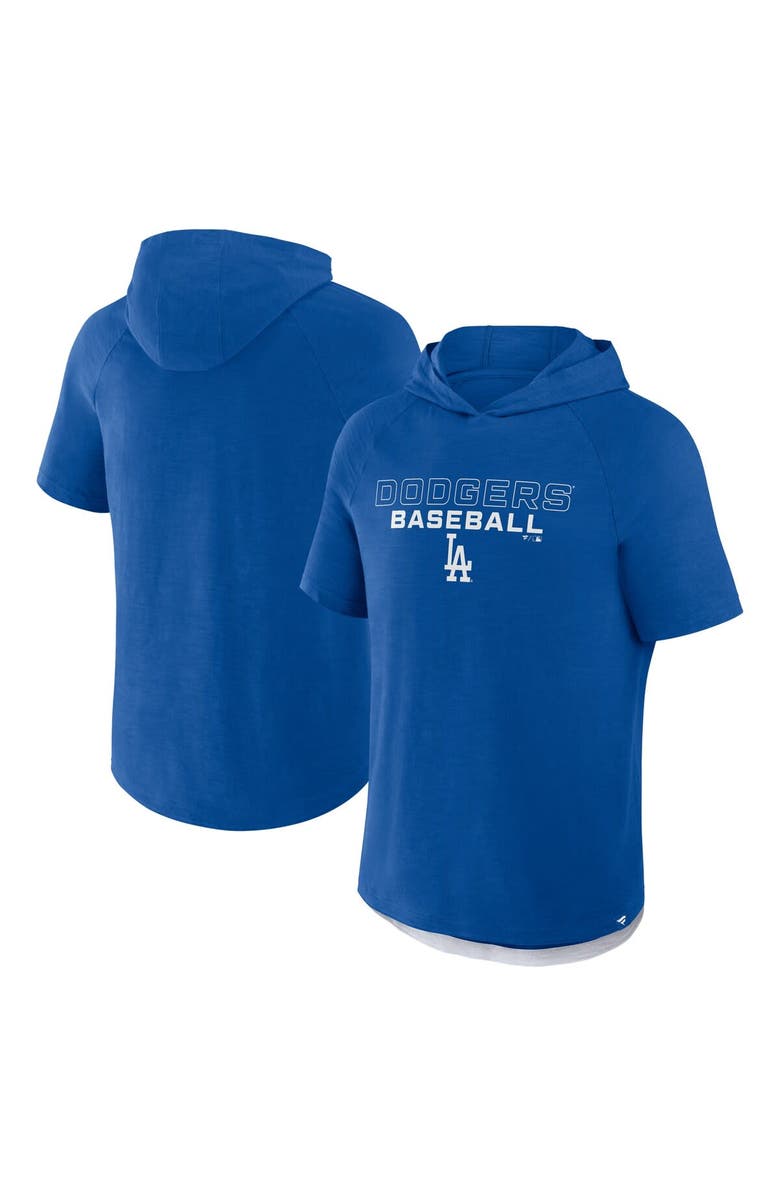FANATICS Men's Fanatics Royal Los Angeles Dodgers Clubhouse Optimal Play Raglan Short Sleeve Pullover Hoodie, Alternate, color, Royal