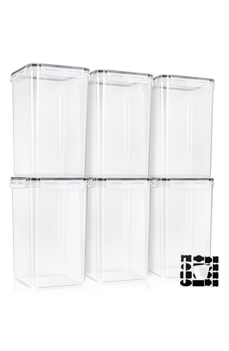 SORBUS 6-Pack Airtight Food Storage Containers, Main, color, Clear