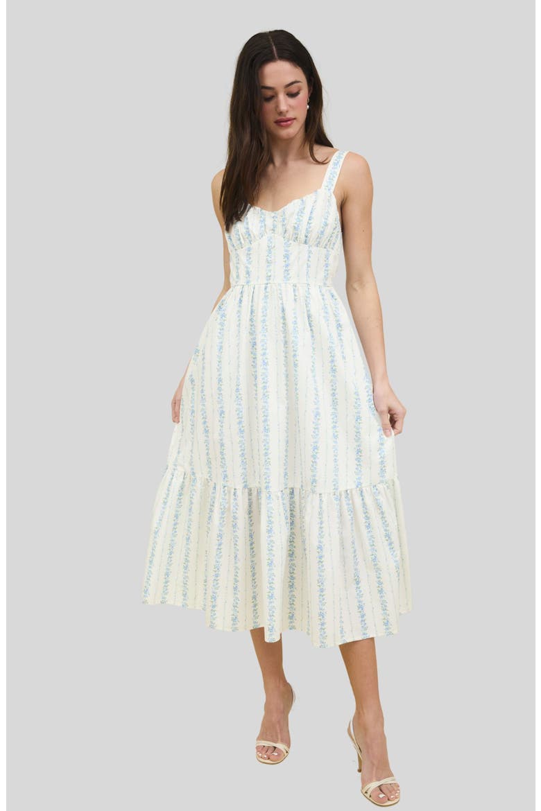 Floral Tiered Sundress, Alternate, color, BLUE MULTI