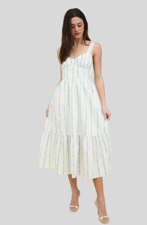 Shop Blu Pepper Floral Tiered Sundress In Blue Multi