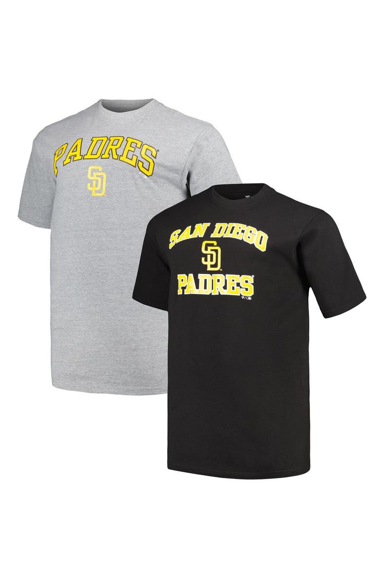 Men's Profile Black/Heather Gray San Diego Padres Big & Tall T-Shirt Combo Pack, Main, color, Black