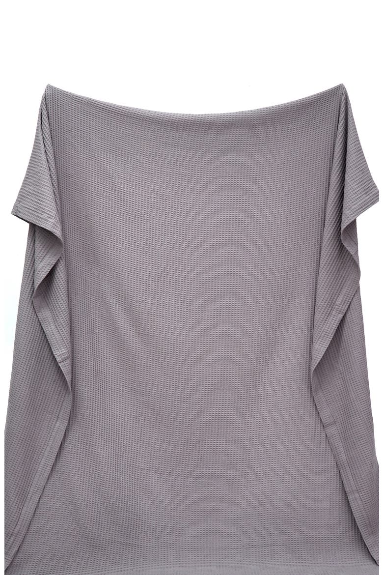 Super Soft Cotton All-Season Waffle Weave Throw Blanket, Alternate, color, DARK GREY