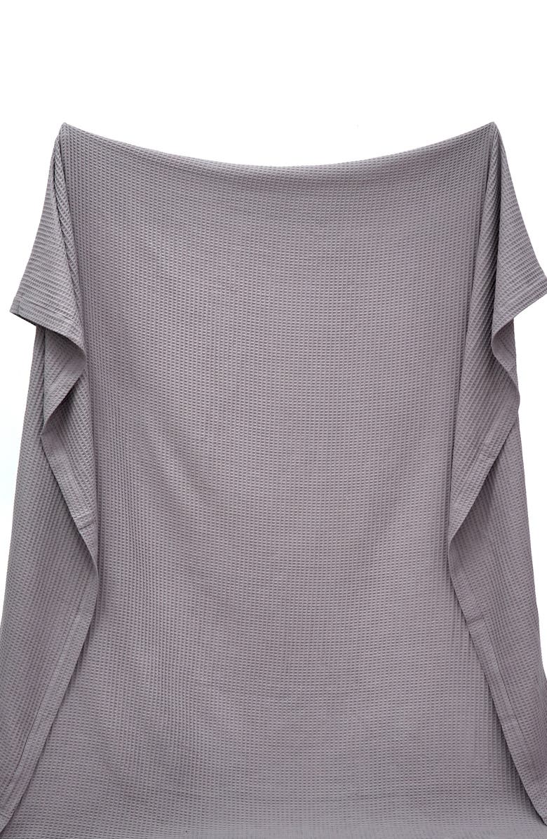 Woven & Weft Super Soft Cotton All-Season Waffle Weave Throw Blanket, Alternate, color, Dark Grey