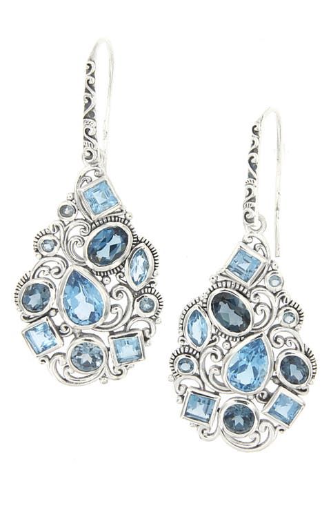 London & Swiss Blue Topaz Drop Earrings