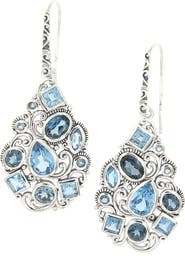 SAMUEL B. London & Swiss Blue Topaz Drop Earrings
