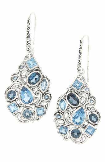 London & Swiss Blue Topaz Drop Earrings