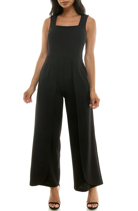 Square Neck Sleeveless Tulip Hem Jumpsuit