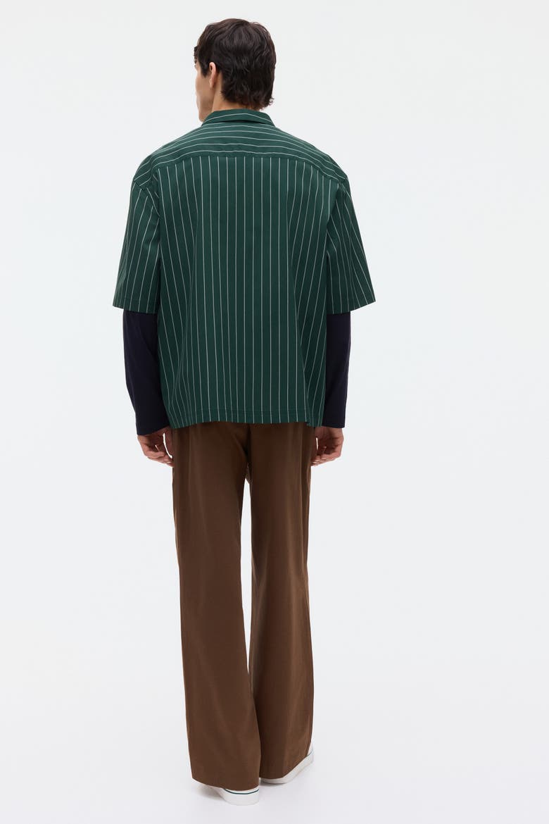 Regular Fit Embroidered-motif Shirt, Alternate, color, Dark green/striped