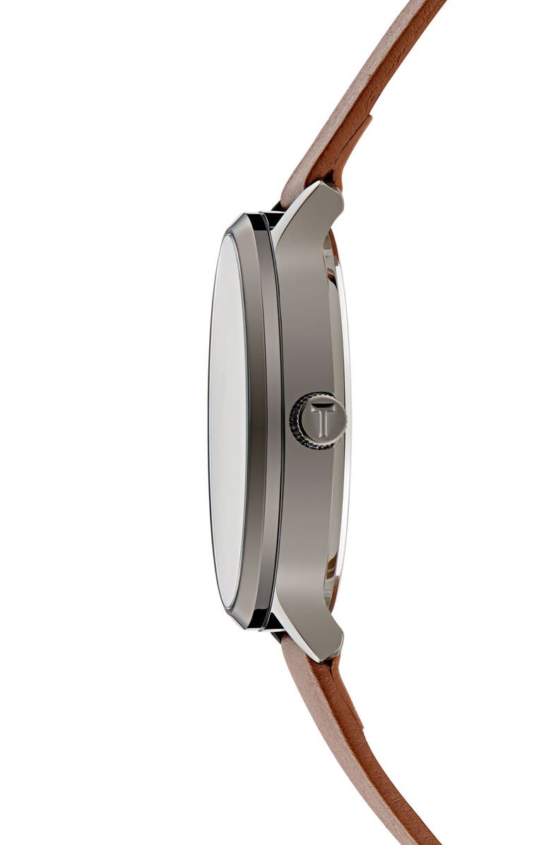 Ted Baker Haarvin Leather Strap Watch, 42mm, Alternate, color, Brown