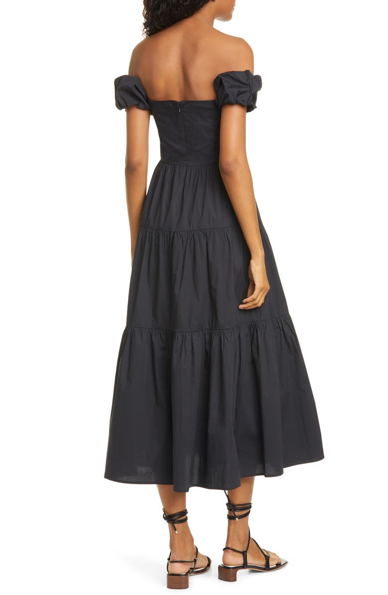 STAUD Elio Off the Shoulder Midi Dress, Alternate, color,