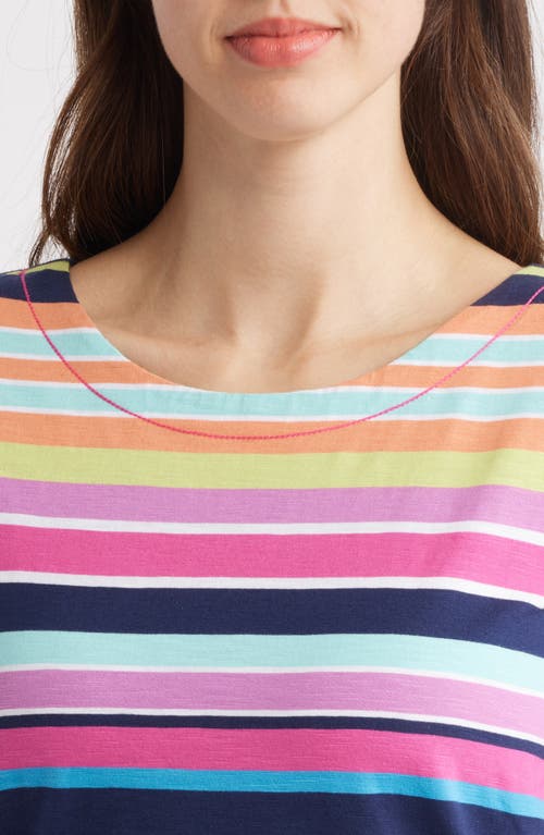 Hatley Nellie Hot Stripes Cotton T-shirt Dress In Patriot Blue