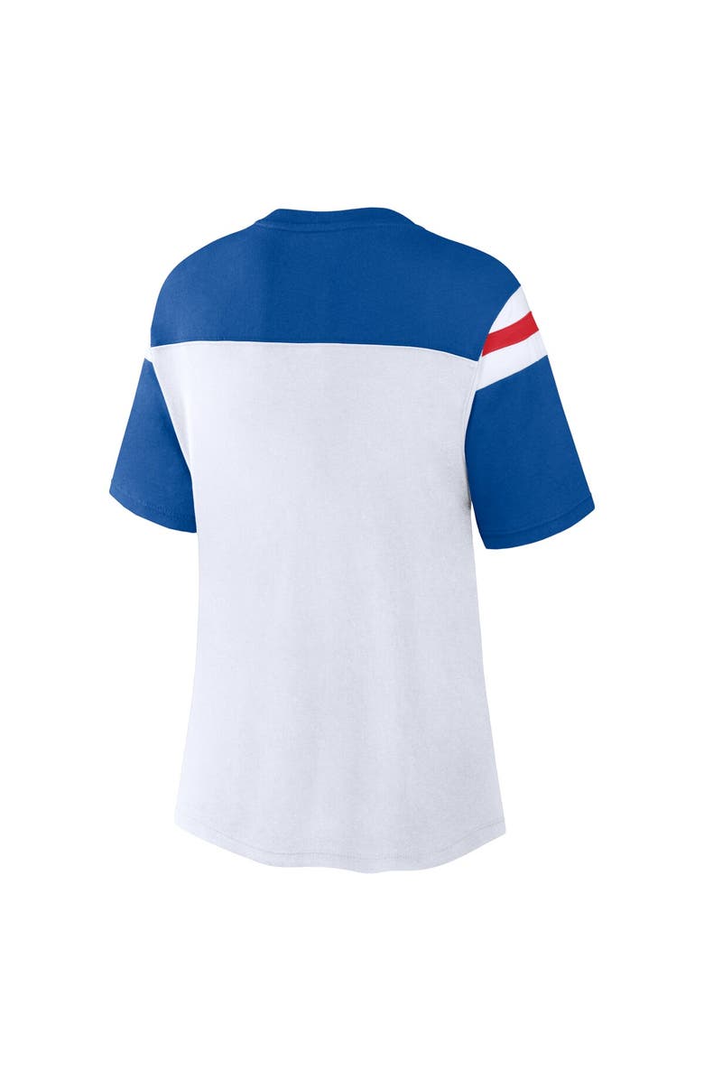 FANATICS Women's Fanatics White/Royal New York Giants Cheer Chant Fashion Crop Top, Alternate, color, White