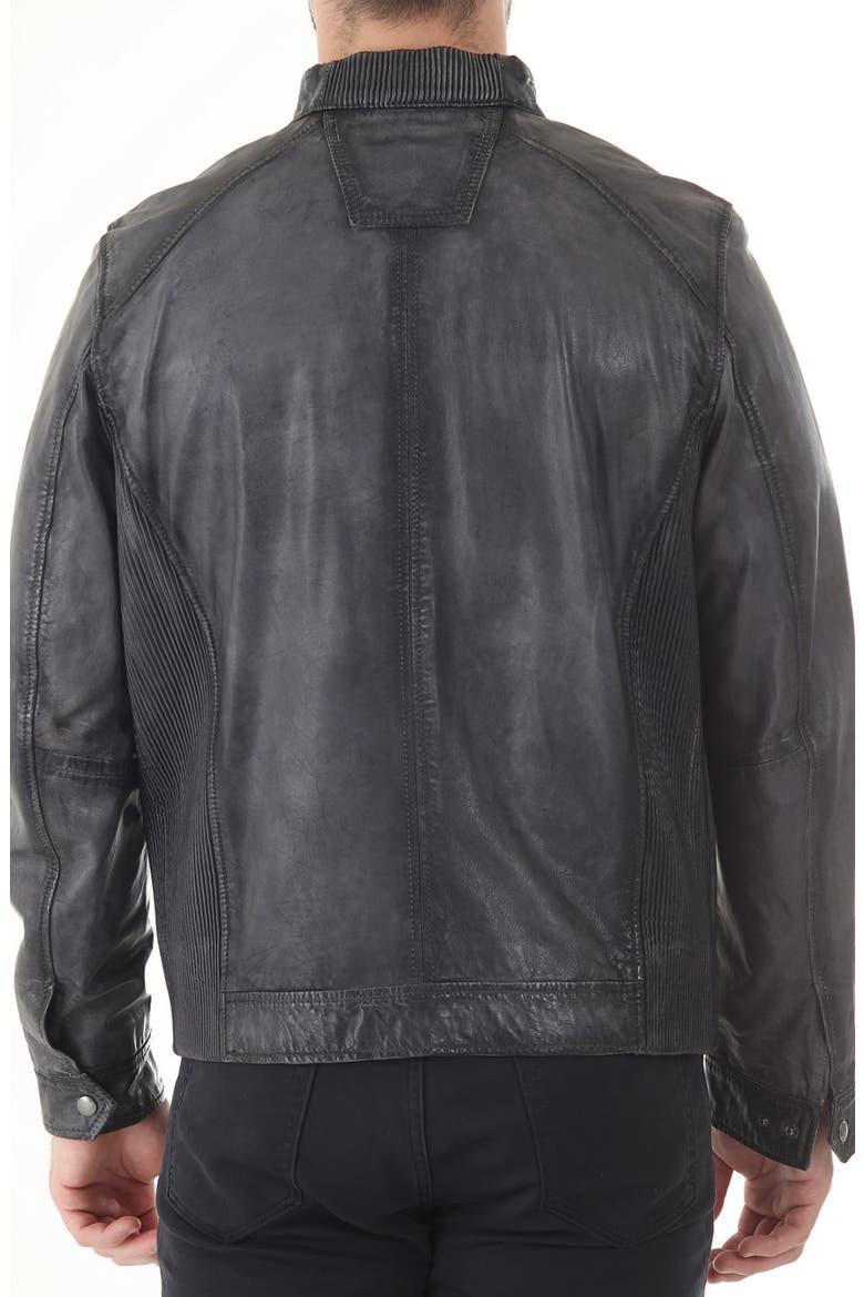 Leather Moto Jacket, Alternate, color, CHARCOAL