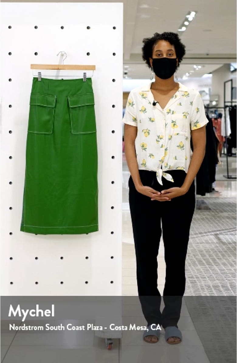 Burn Faux Leather Midi Skirt, sales video thumbnail