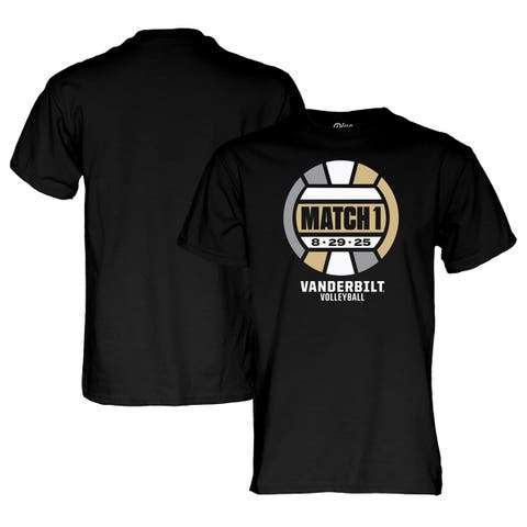 Unisex Blue 84 Black Vanderbilt Commodores Inaugural Volleyball Match T-Shirt