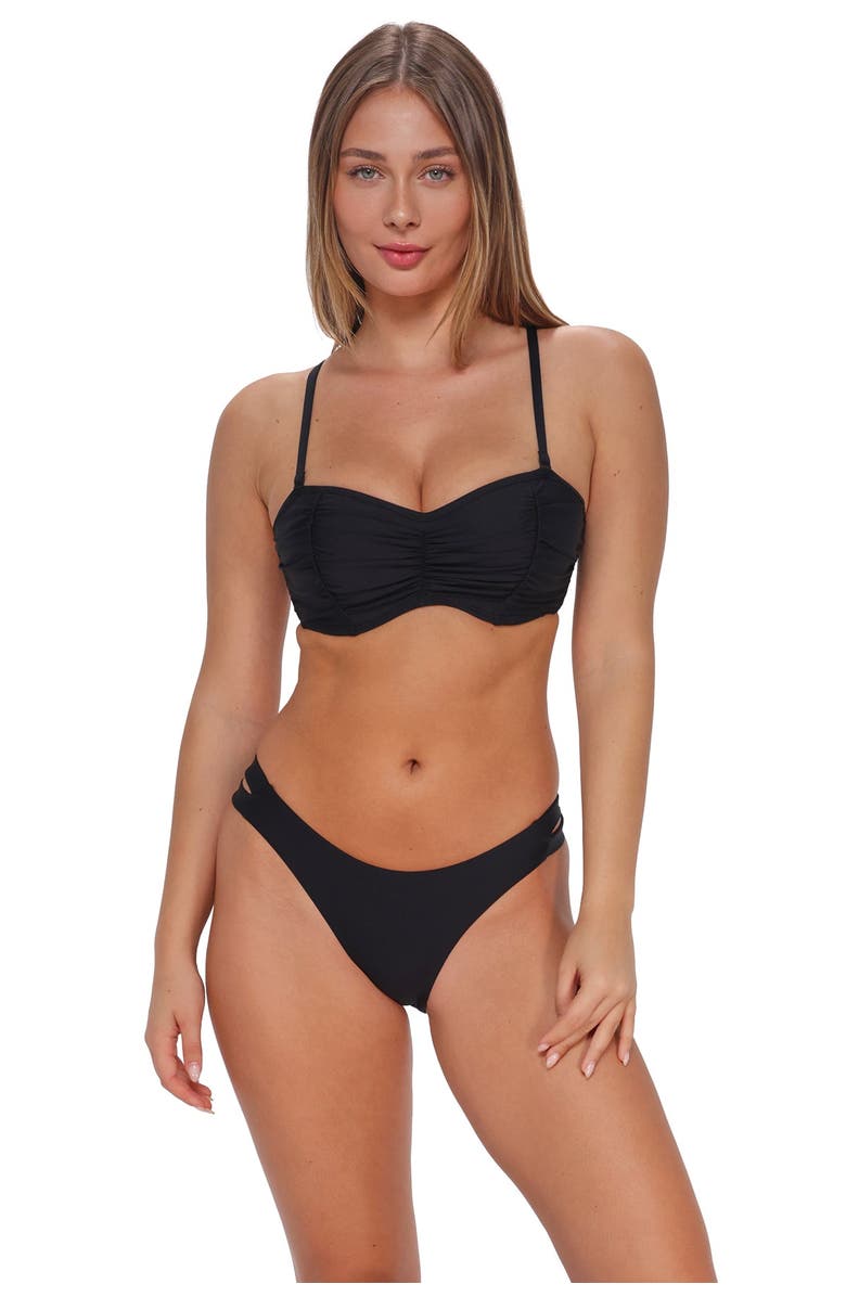 Sunsets Loretta Bandeau Bikini Swimsuit Top - F Cup, Main, color, Black