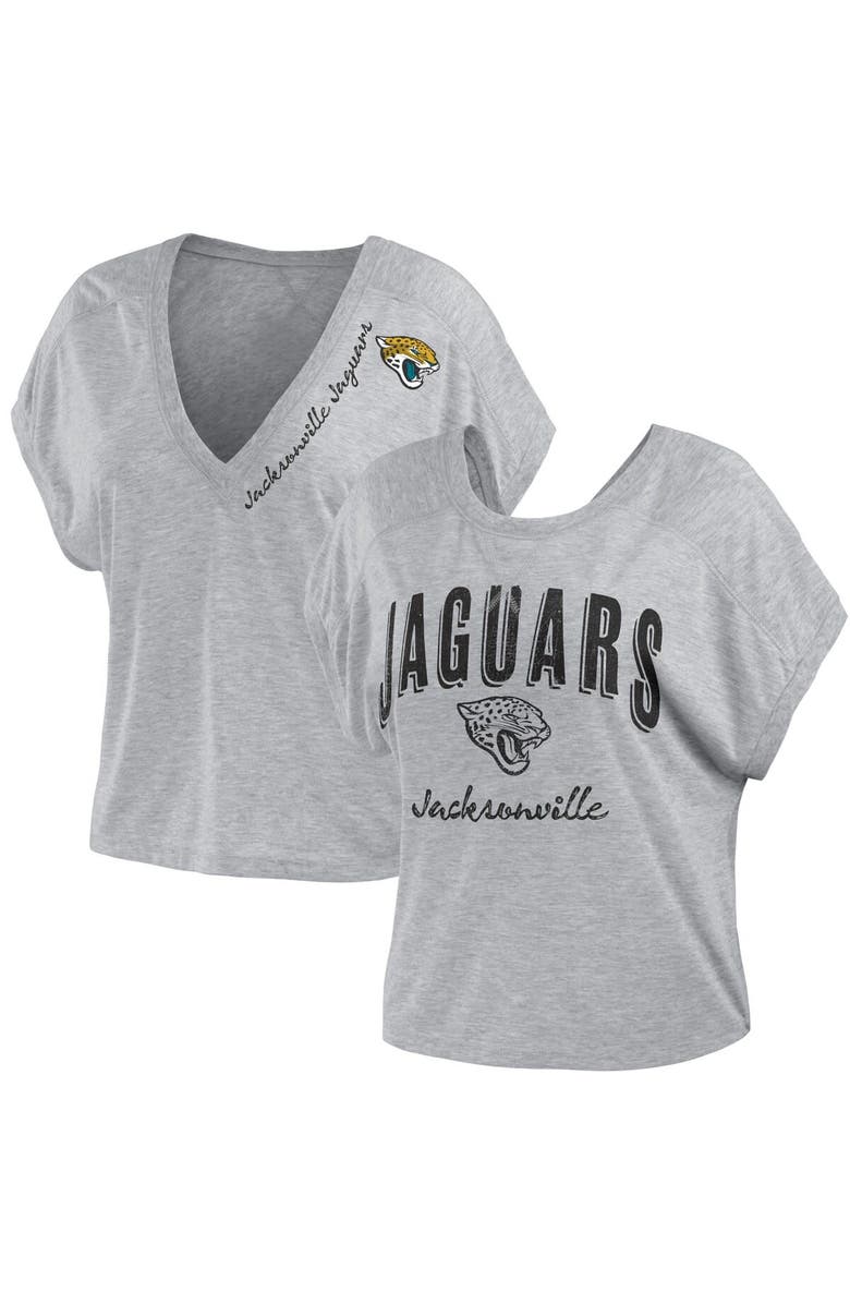WEAR by Erin Andrews Women's WEAR by Erin Andrews Heather Gray Jacksonville Jaguars Reversible T-Shirt, Alternate, color, 