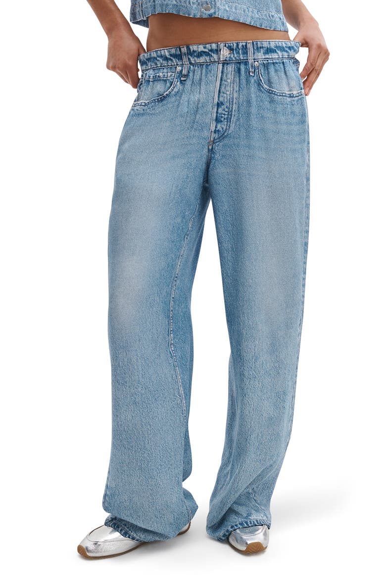 rb Miramar Slink Trompe l'Oeil Faux Denim Wide Leg Lounge Pants, Main, color, MURAY