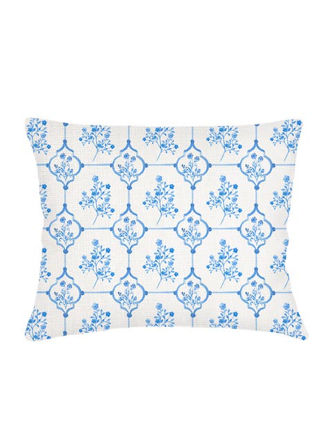 French Toile Linen Dutch Euro Pillow 28x36 with Down Insert