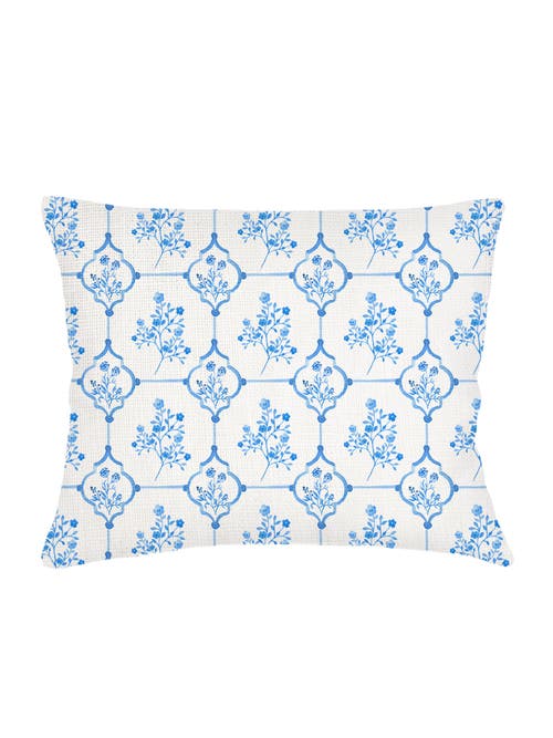 Anaya French Toile Linen Dutch Euro Pillow 28x36 With Down Insert In Blue