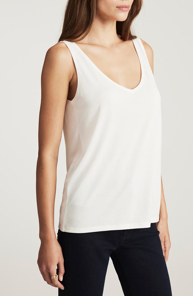 Mavi Jeans Slim Fit Lace Trim Tank, Alternate, color, Antique White