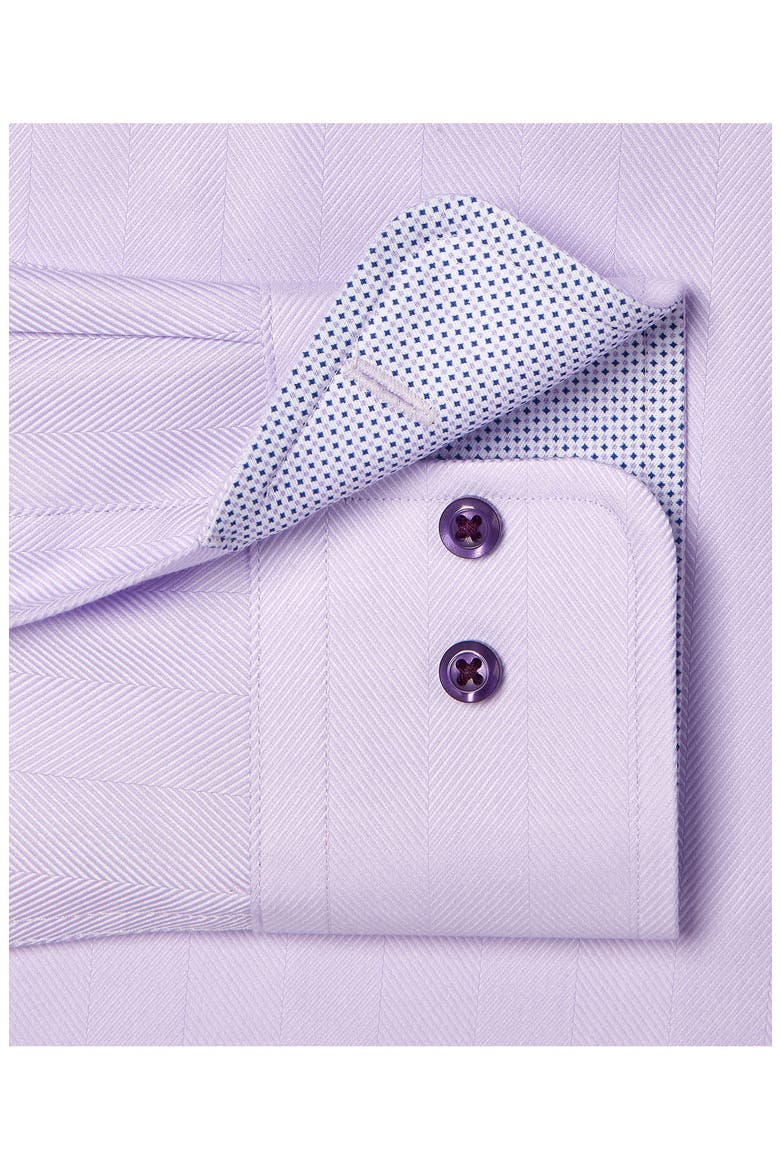 Trim Fit Herringbone Cotton Dress Shirt, Alternate, color, LILAC