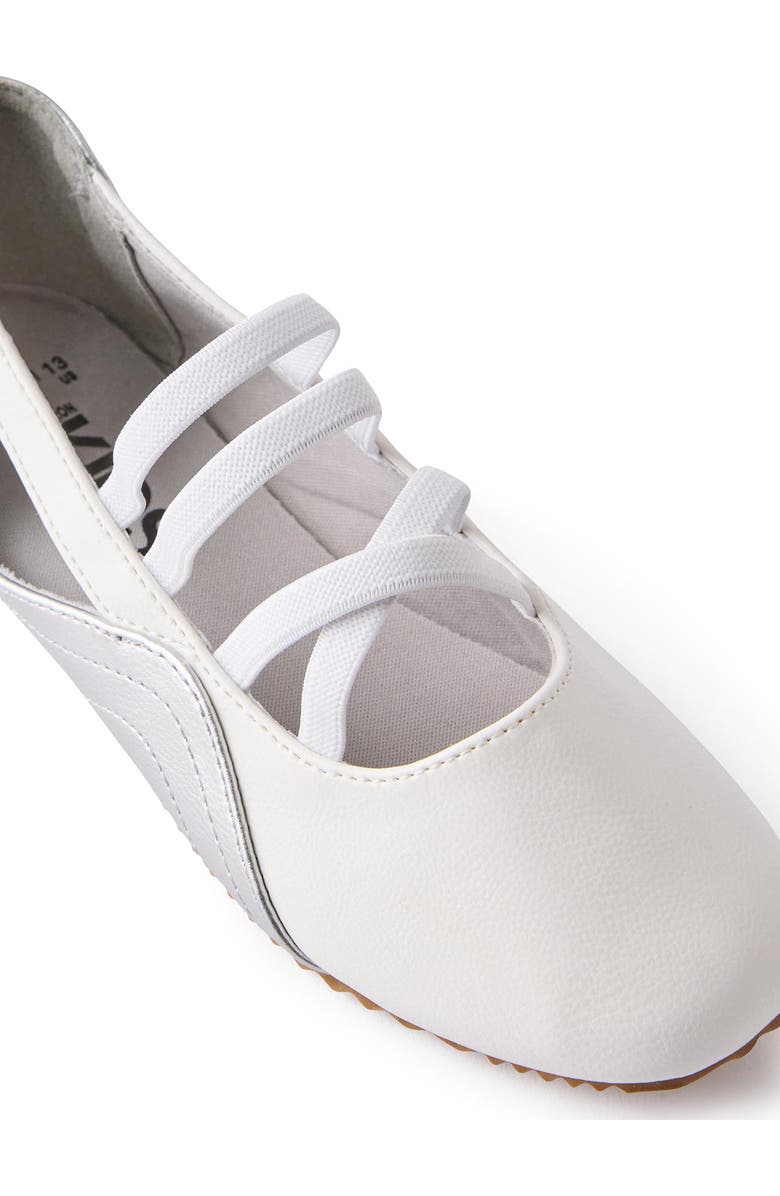 Cotton On Kids Kid's Spencer Sporty Flats, Alternate, color, White Silver