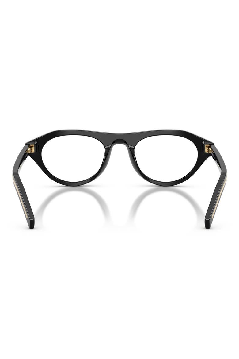 52mm Irregular Blue Light Blocking Glasses, Alternate, color, BLACK / CLEAR BLUE LIGHT