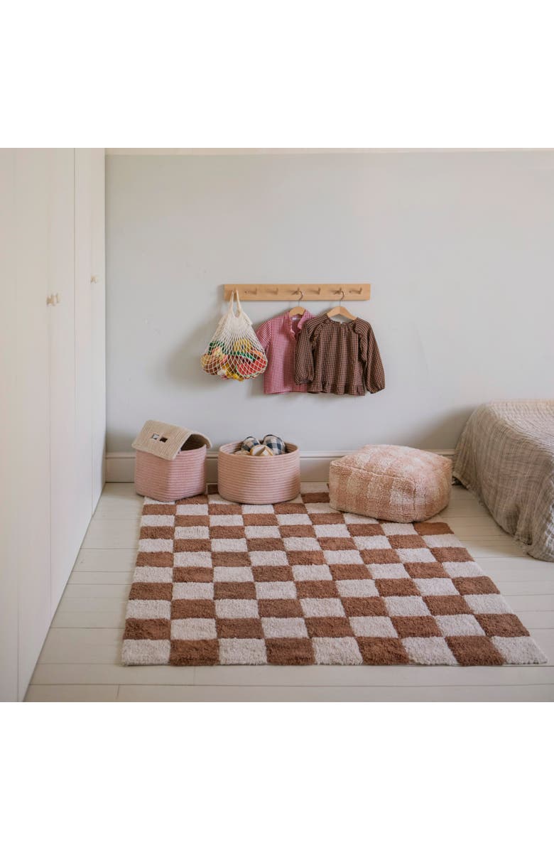 Lorena Canals Pouf Vichy, Alternate, color, Natural, Rose