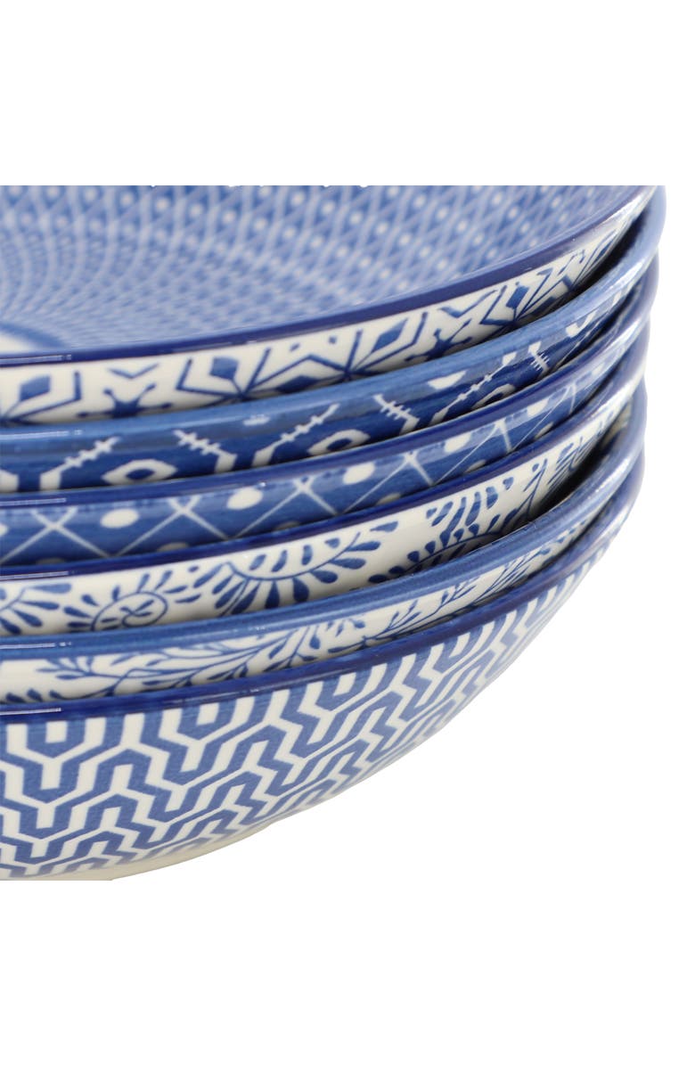 Elama Aurora 6 Piece Assorted Porcelain Bowl Set, Alternate, color, Blue