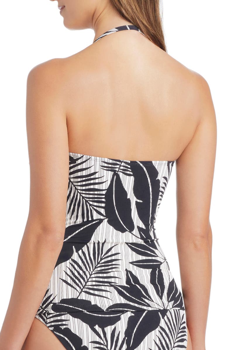 BLEU by Rod Beattie Twist Halter Swim Top, Alternate, color, Black